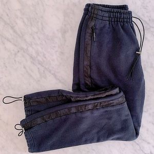 Zanerobe navy track pants with camo stripe down the side size 29